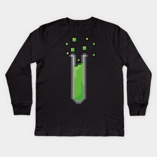 Science test tube pixel Kids Long Sleeve T-Shirt